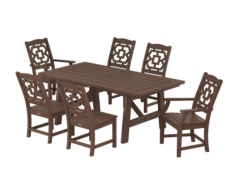 Polywood: Chinoiserie 7-Piece Rustic Farmhouse Dining Set