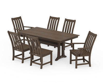 Polywood: Vineyard 7-Piece Farmhouse Dining Set with Trestle Legs