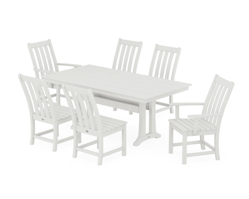 Polywood: Vineyard 7-Piece Farmhouse Dining Set with Trestle Legs