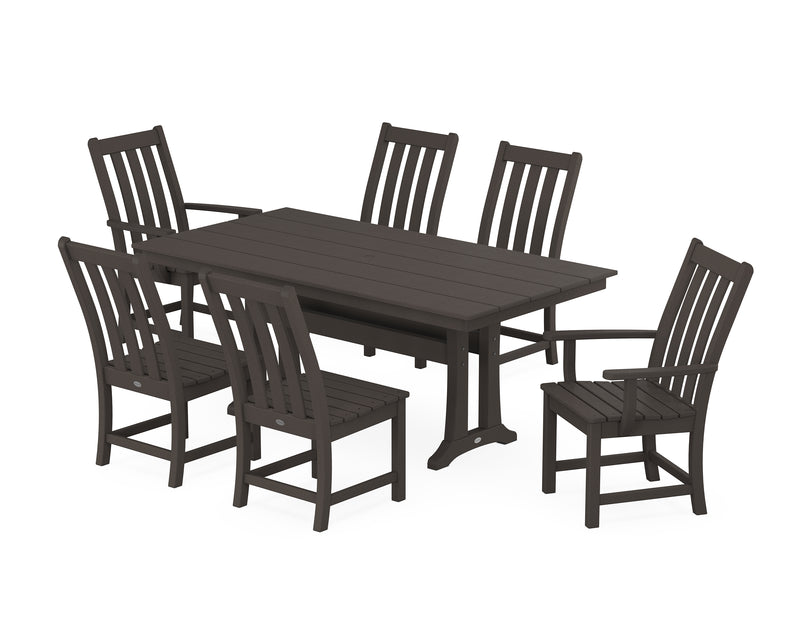 Polywood: Vineyard 7-Piece Farmhouse Dining Set with Trestle Legs