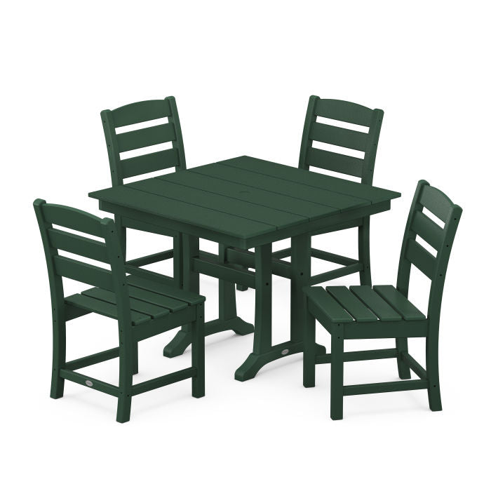 Polywood: Lakeside 5-Piece Farmhouse Trestle Side Chair Dining Set