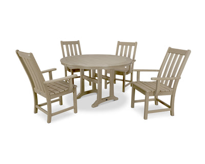 Polywood: Vineyard 5-Piece Round Dining Set with Trestle Legs