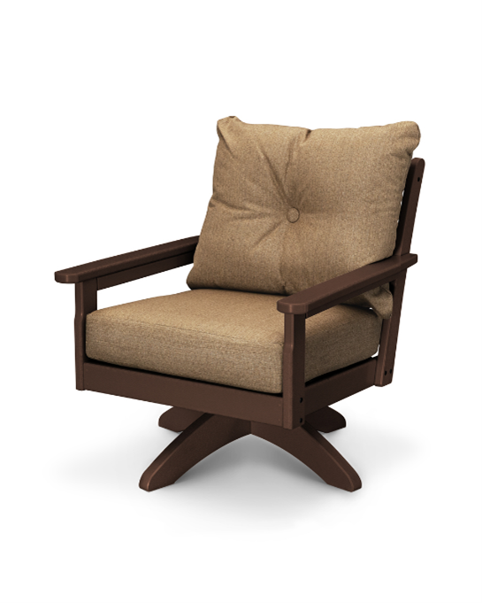 Polywood: Vineyard Deep Seating Swivel Chair Frame in Mahogany