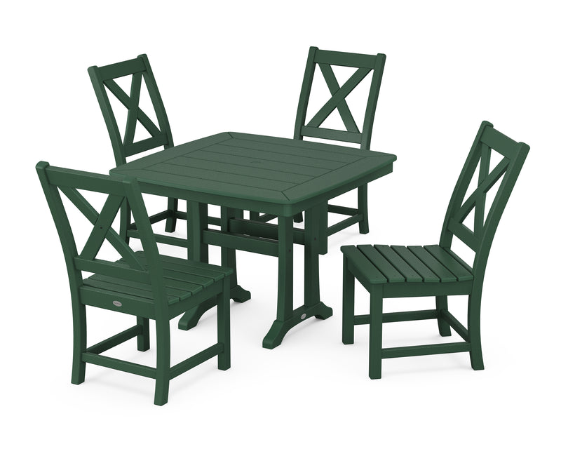 Polywood: Braxton Side Chair 5-Piece Dining Set with Trestle Legs