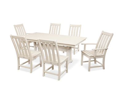 Polywood: Vineyard 7-Piece Farmhouse Dining Set with Trestle Legs