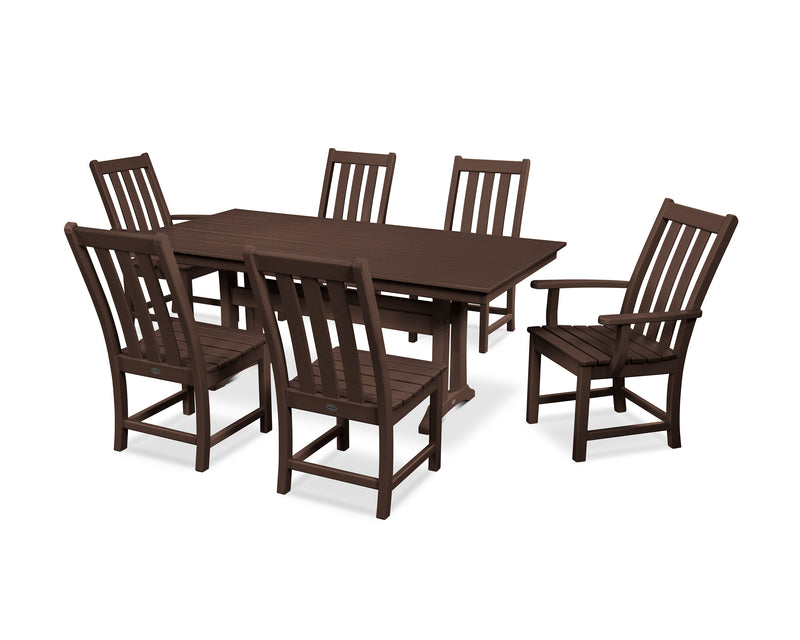 Polywood: Vineyard 7-Piece Farmhouse Dining Set with Trestle Legs