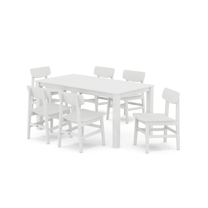 Polywood: Modern Studio Urban Chair 7-Piece Parsons Table Dining Set