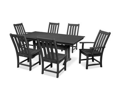 Polywood: Vineyard 7-Piece Farmhouse Dining Set with Trestle Legs