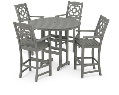 Polywood: Chinoiserie 5-Piece Round Farmhouse Bar Set