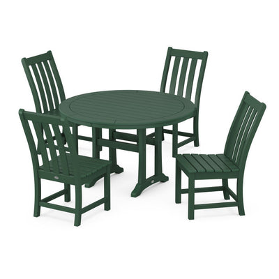 Polywood: Traditional Garden 5-Piece Round Farmhouse Dining Set