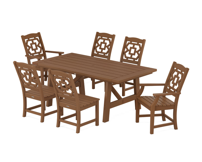 Polywood: Chinoiserie 7-Piece Rustic Farmhouse Dining Set