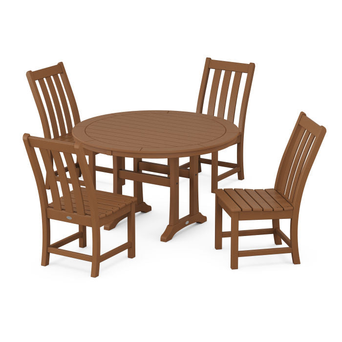 Polywood: Traditional Garden 5-Piece Round Farmhouse Dining Set