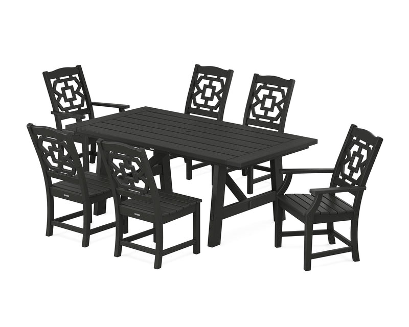 Polywood: Chinoiserie 7-Piece Rustic Farmhouse Dining Set