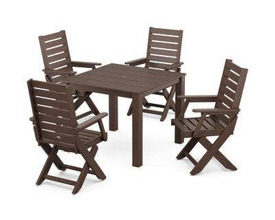 Polywood: Captain Folding Chair 5-Piece Parsons Dining Set