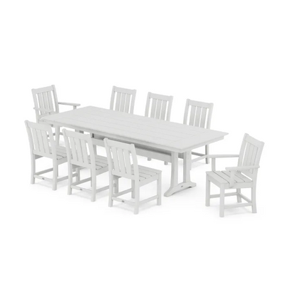 Polywood: Oxford 9-Piece Farmhouse Dining Set with Trestle Legs