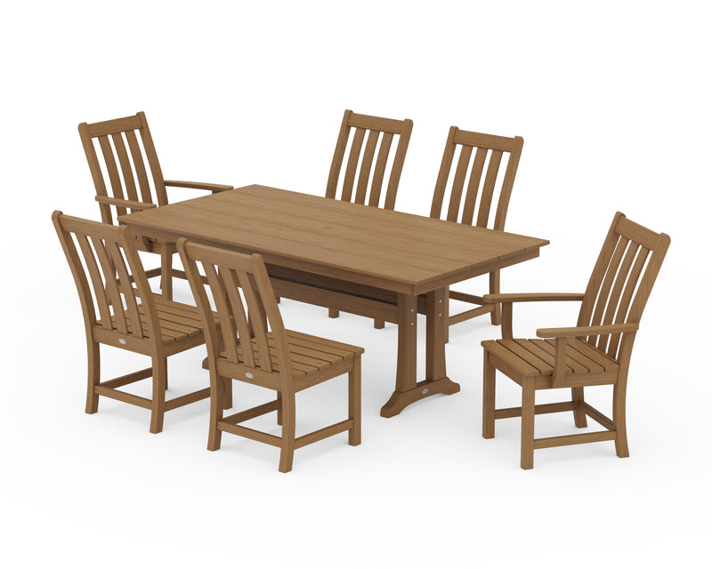 Polywood: Vineyard 7-Piece Farmhouse Dining Set with Trestle Legs