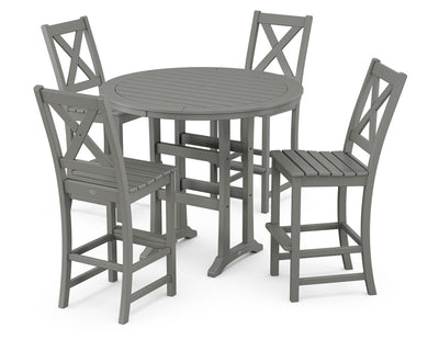 Polywood: Braxton 5-Piece Nautical Trestle Arm Chair Bar Set