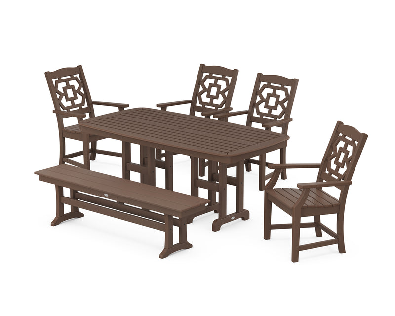 Polywood: Chinoiserie 6-Piece Dining Set with Bench