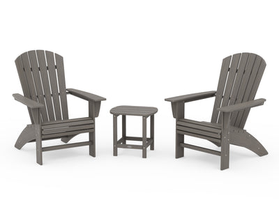 Polywood: Nautical 3-Piece Curveback Adirondack Set
