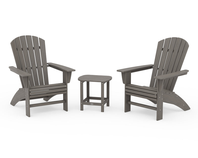 Polywood: Nautical 3-Piece Curveback Adirondack Set