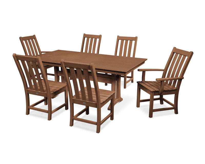Polywood: Vineyard 7-Piece Farmhouse Dining Set with Trestle Legs