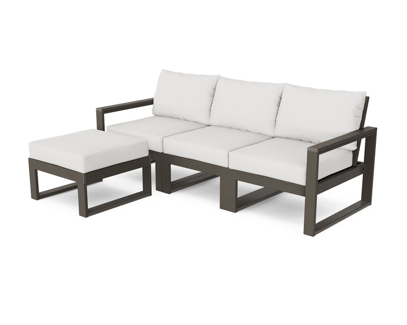 Polywood: EDGE 4-Piece Modular Deep Seating Set with Ottoman