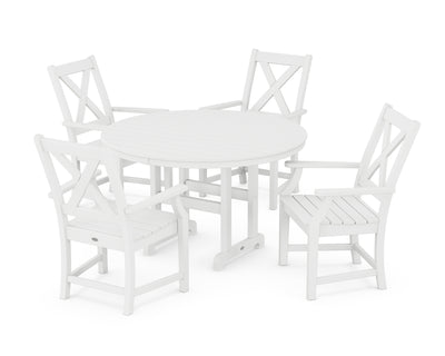 Polywood: Braxton 5-Piece Round Farmhouse Dining Set