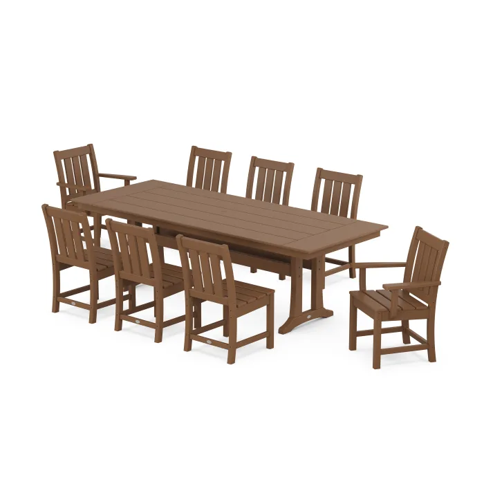 Polywood: Oxford 9-Piece Farmhouse Dining Set with Trestle Legs