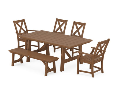Polywood: Braxton 6-Piece Rustic Farmhouse Dining Set With Trestle Legs