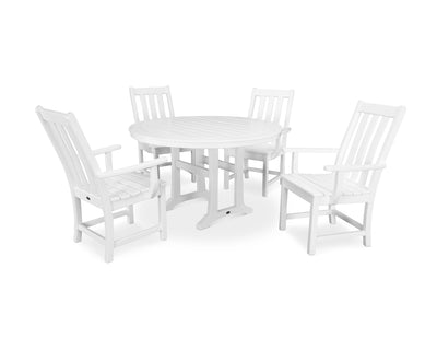 Polywood: Vineyard 5-Piece Round Dining Set with Trestle Legs