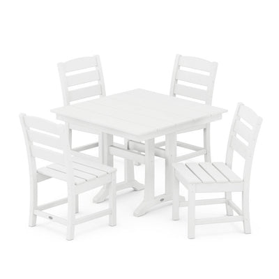 Polywood: Lakeside 5-Piece Farmhouse Trestle Side Chair Dining Set