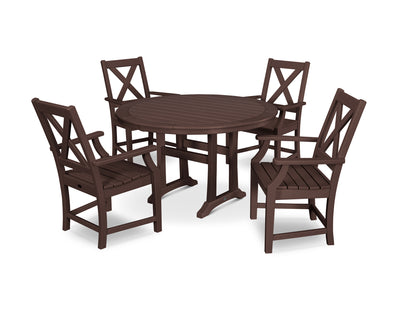 Polywood: Braxton 5-Piece Nautical Trestle Arm Chair Dining Set