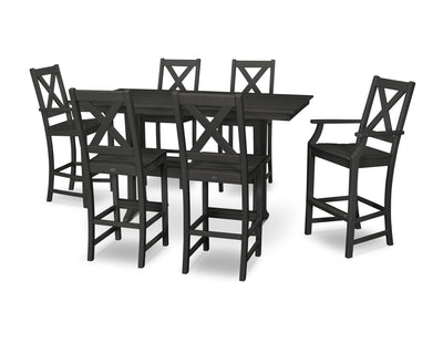 Polywood: Braxton 7-Piece Farmhouse Trestle Bar Set