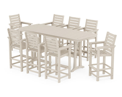 Polywood: Captain 9-Piece Bar Set with Trestle Legs