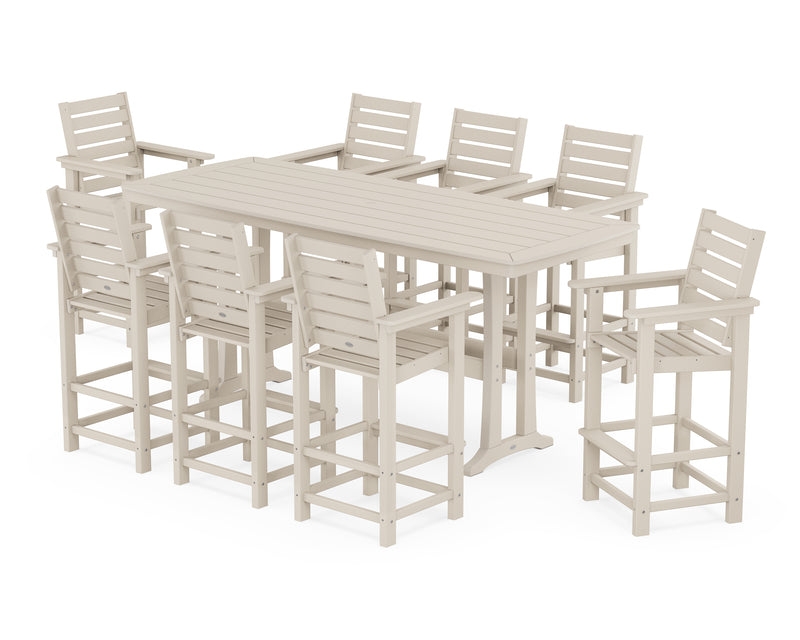 Polywood: Captain 9-Piece Bar Set with Trestle Legs