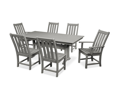 Polywood: Vineyard 7-Piece Farmhouse Dining Set with Trestle Legs