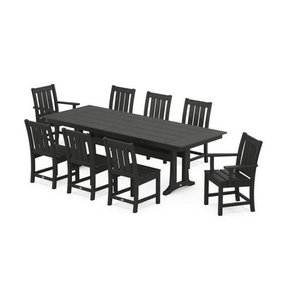 Polywood: Oxford 9-Piece Farmhouse Dining Set with Trestle Legs