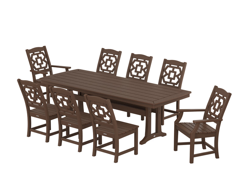 Polywood: Chinoiserie 9-Piece Dining Set with Trestle Legs