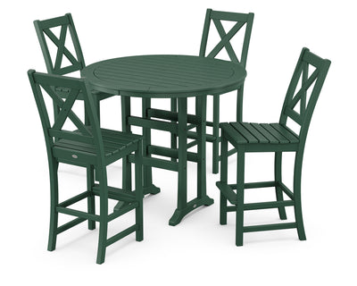 Polywood: Braxton 5-Piece Nautical Trestle Arm Chair Bar Set