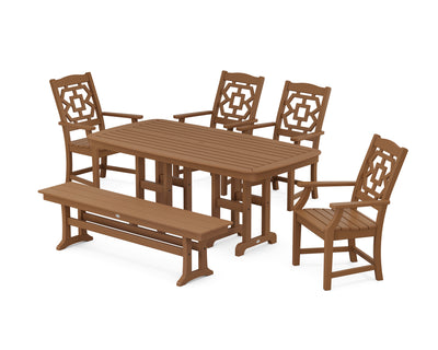Polywood: Chinoiserie 6-Piece Dining Set with Bench