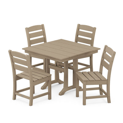 Polywood: Lakeside 5-Piece Farmhouse Trestle Side Chair Dining Set