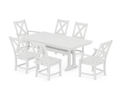Polywood: Braxton 7-Piece Farmhouse Dining Set With Trestle Legs