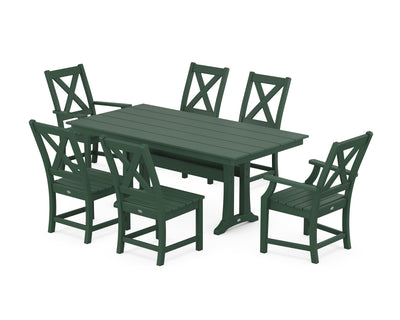 Polywood: Braxton 7-Piece Farmhouse Dining Set With Trestle Legs