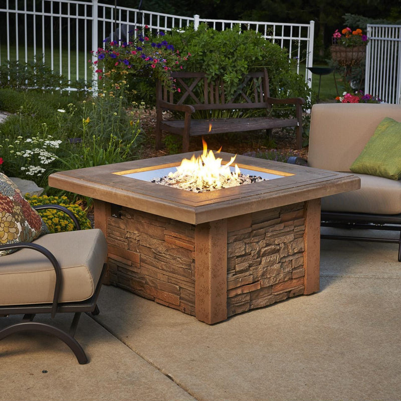 Outdoor GreatRoom: Sierra Square Gas Fire Pit Table