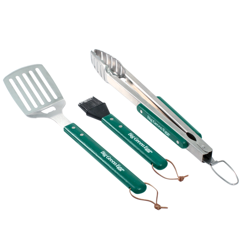 ** Discontinued** Big Green Egg:  Wood Handle BBQ 3 piece Tool Set