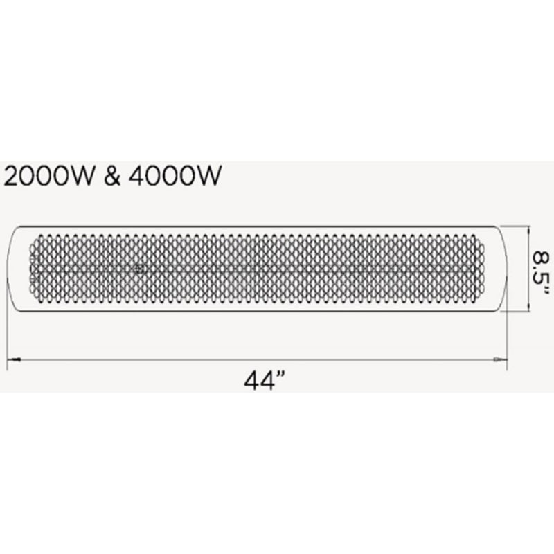 Bromic Heating: 4000W TUNGSTEN ELECTRIC 220V-240V WHITE