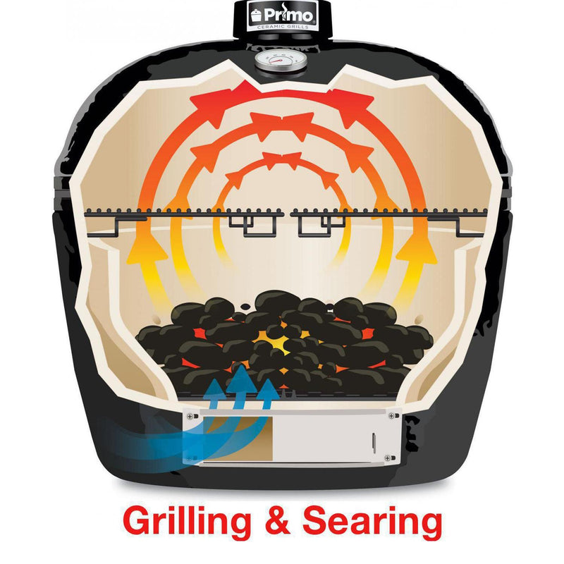 Primo Grills: Oval Junior All-In-One (Heavy-Duty Stand, Side Shelves, Ash Tool and Grate Lifter)