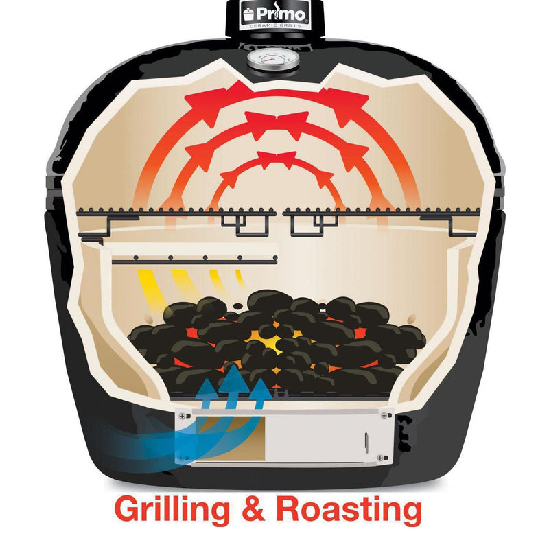 Primo Grills: Oval Junior All-In-One (Heavy-Duty Stand, Side Shelves, Ash Tool and Grate Lifter)