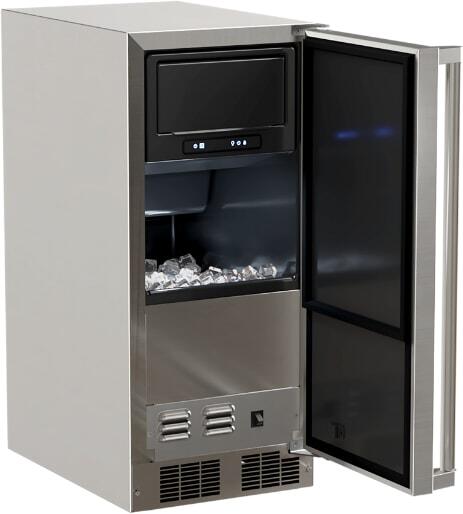 Marvel Refrigeration: 15" Outdoor Clear Ice Machine, Stainless Steel, Solid Door, Reversible Door