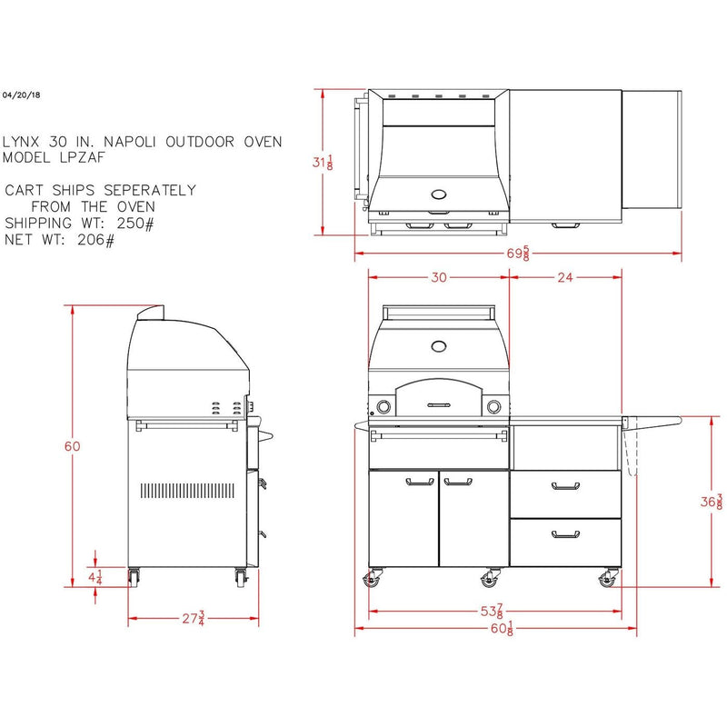 Lynx Pro:  30" built-in/countertop Napoli outdoor Oven